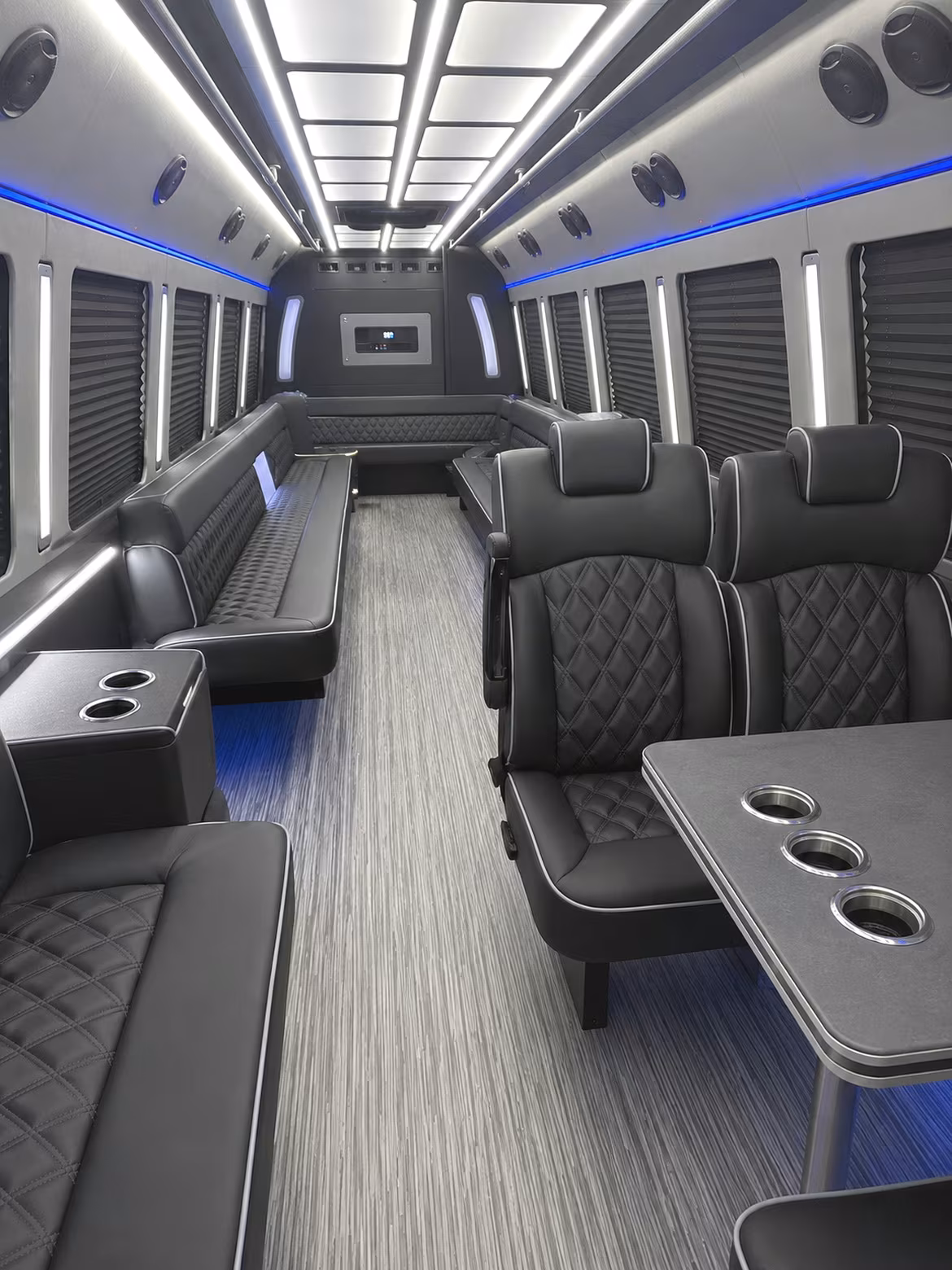 palm coast 25 passenger party bus inside