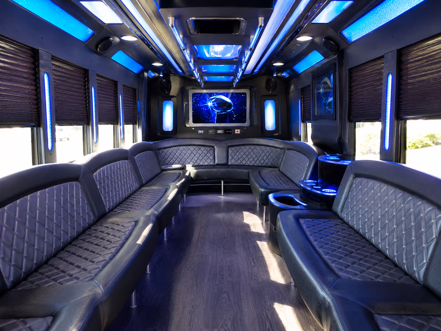 palm coast 28 passenger party bus inside