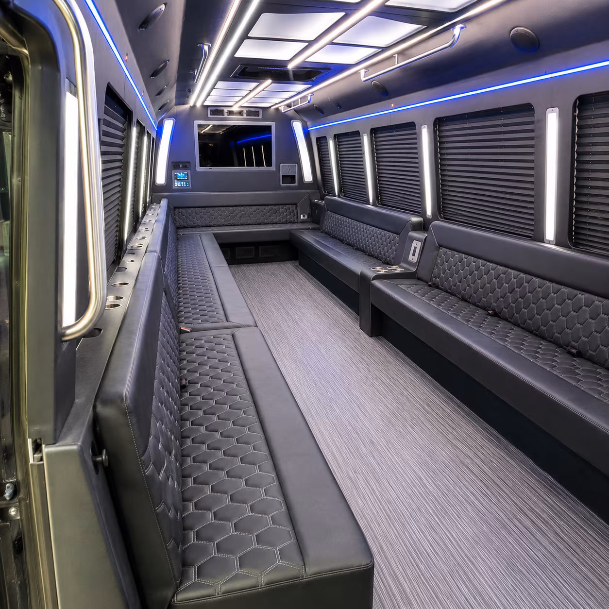 palm coast 40 passenger party bus interior